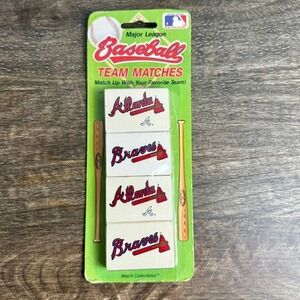 Vintage Atlanta Braves MLB Team Matches Tomahawk Logo Sealed Baseball NOS 1987